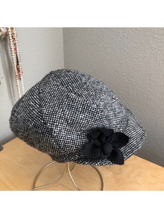 VTG Tuchfuhlung Hats Donegal Tweed Wool Irish Newsboy Cabbie Cap Women\'s 57 CM M